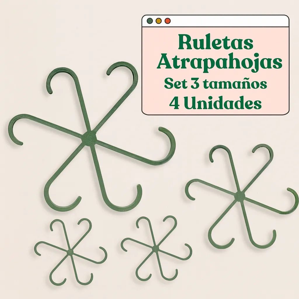 Set de Ruletas Atrapahojas: Organiza y Protege Tus Plantas con Estilo