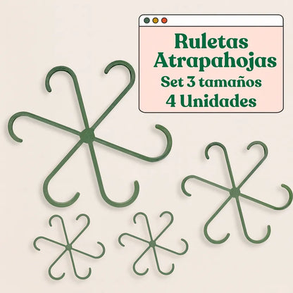 Set de Ruletas Atrapahojas: Organiza y Protege Tus Plantas con Estilo
