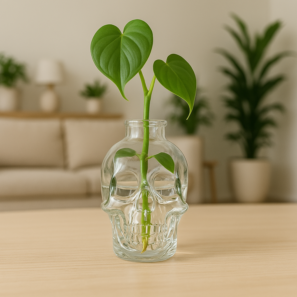 Calavera Para Propagar - Recipiente de Vidrio para Esquejes de Plantas