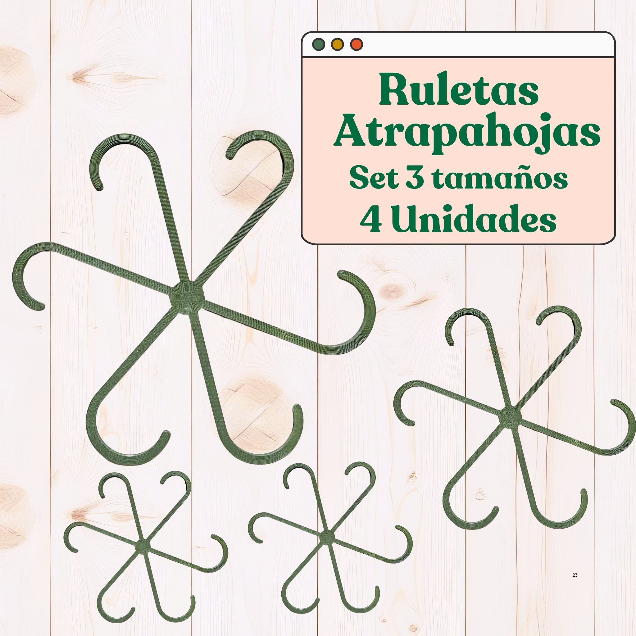 Set de Ruletas Atrapahojas: Organiza y Protege Tus Plantas con Estilo
